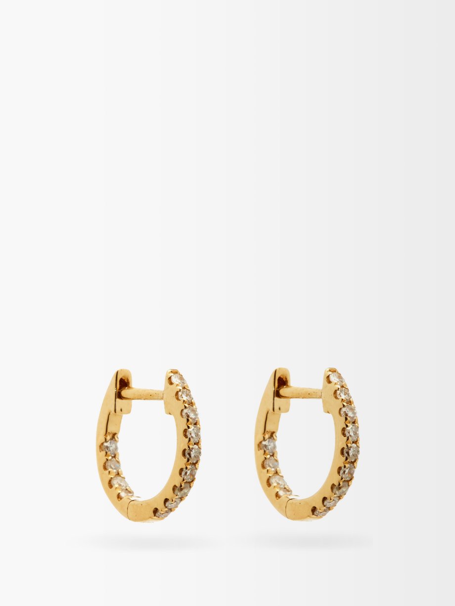 Rosa De La Cruz Diamond & 18kt gold hoop earrings