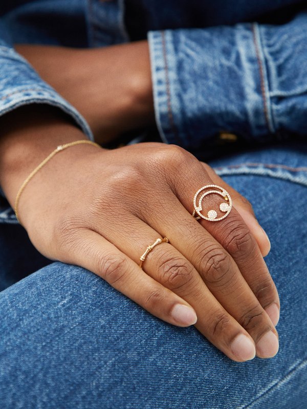 Rosa De La Cruz Smile diamond & 18kt gold ring