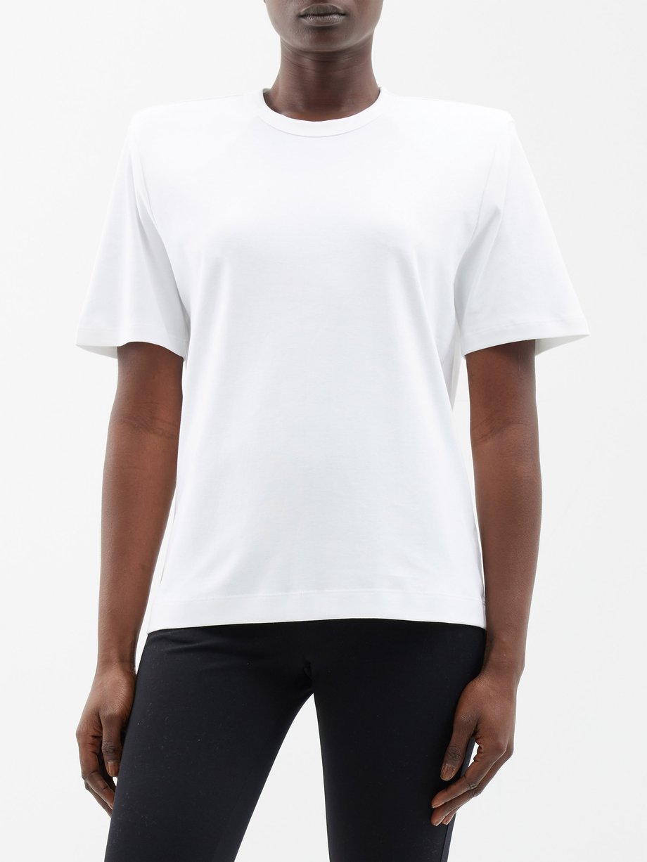 WARDROBE.NYC Shoulder pad cotton-jersey T-shirt