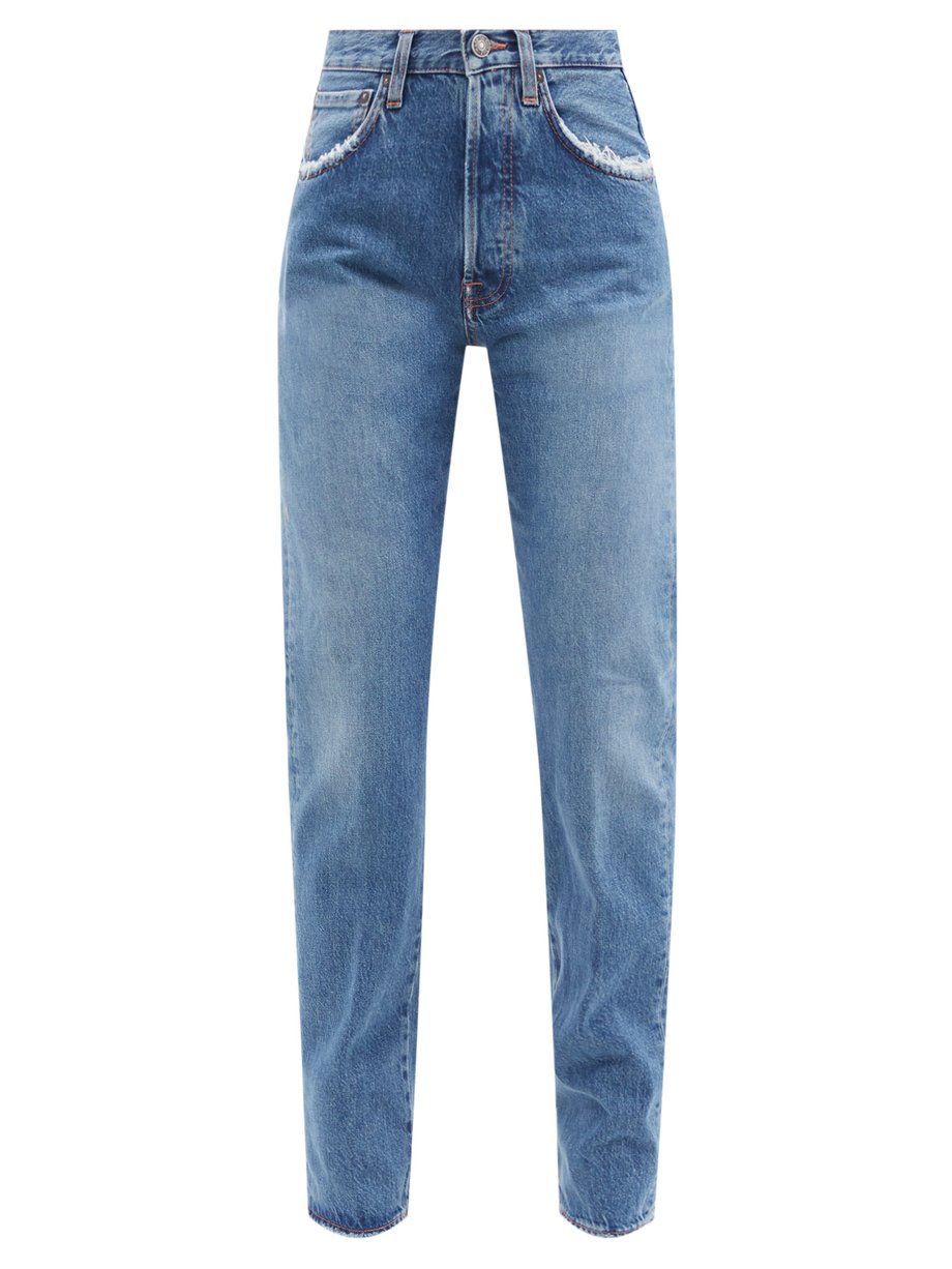 Blue Victoria distressed straight-leg jeans | Made in Tomboy ...