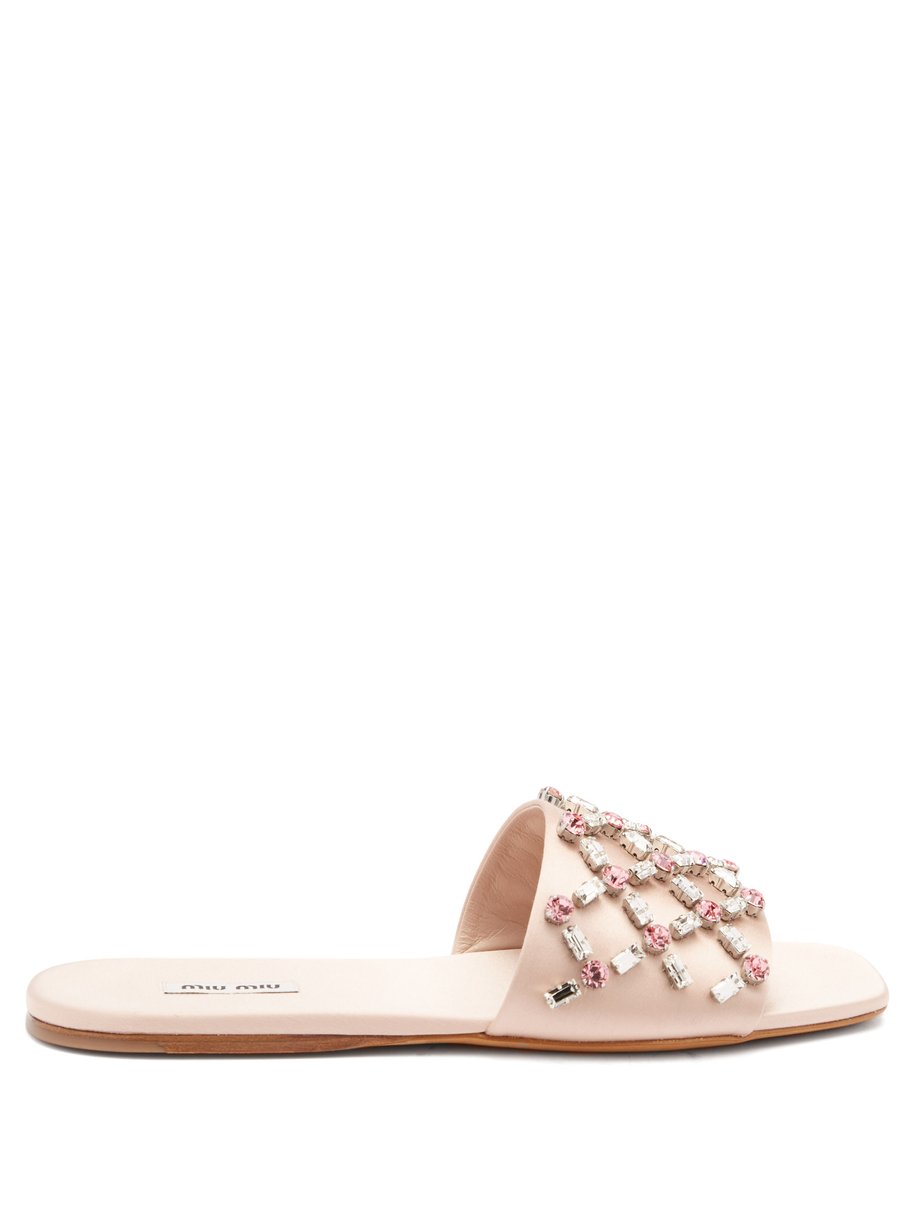 Miu Miu Crystal-embellished satin sandals