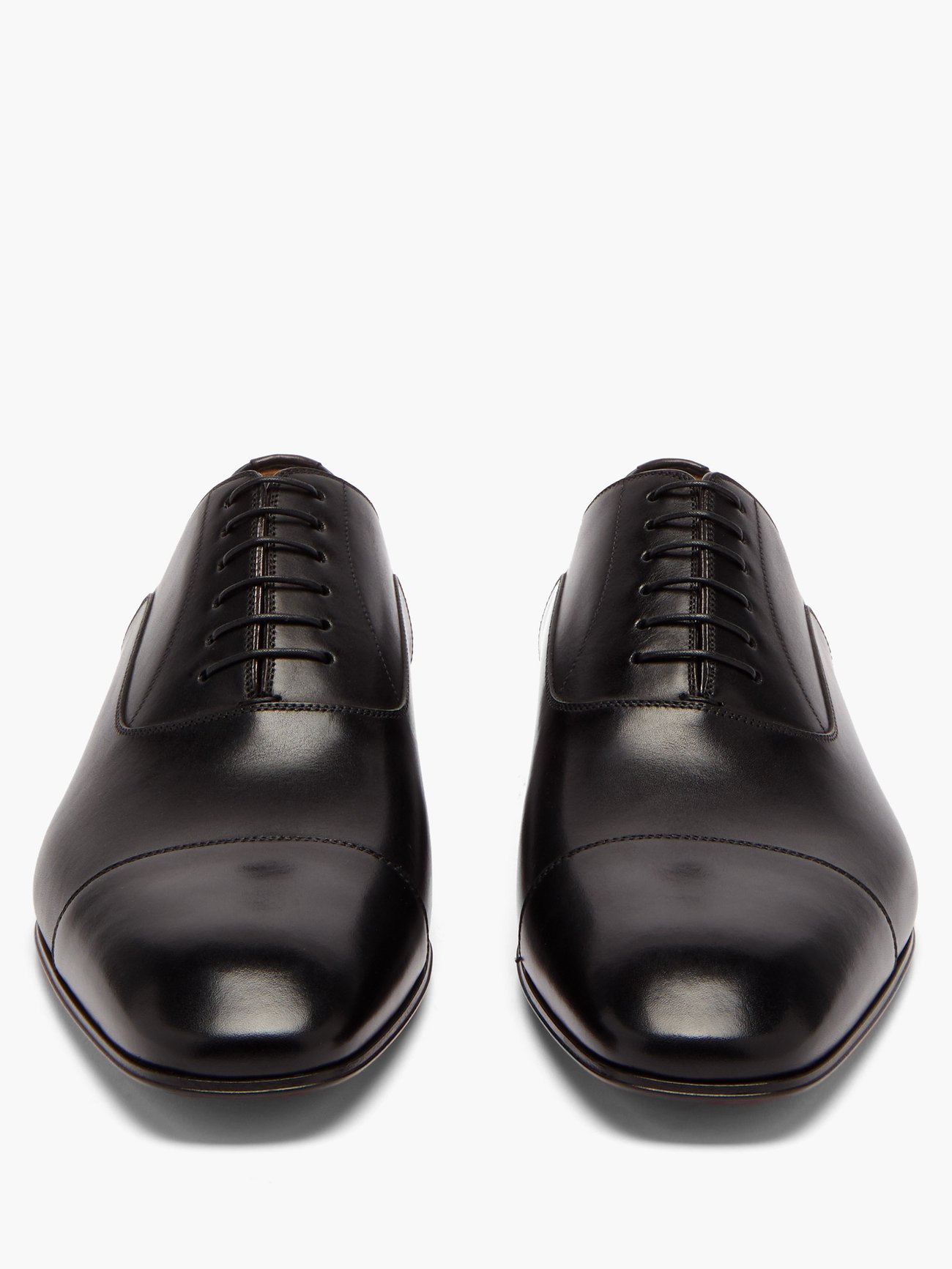 Christian Louboutin Men's Greggo Flat Leather Oxfords - Black - Size 13