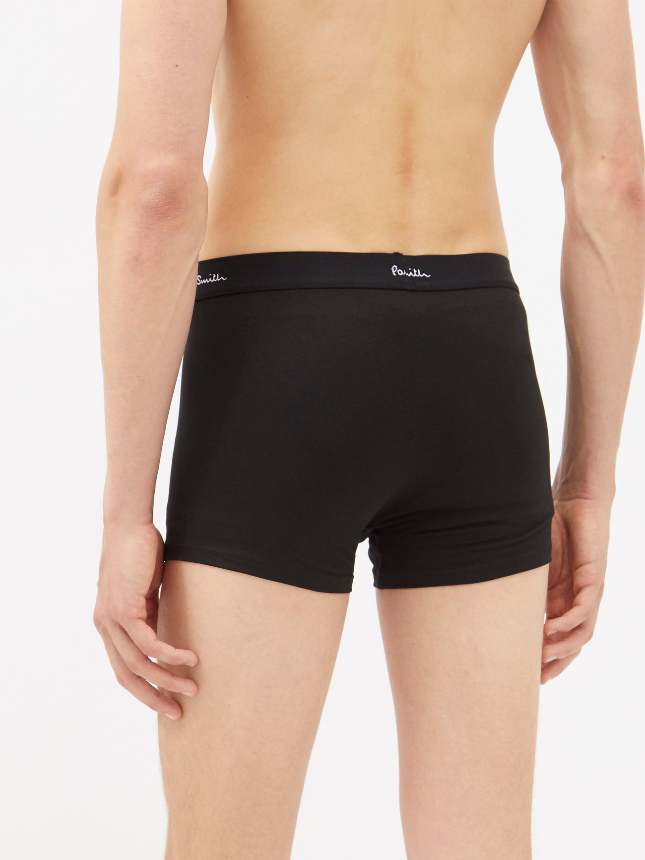 Black Pack of three cotton-blend boxer briefs