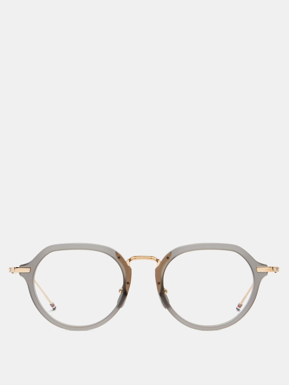 Thom Browne Eyewear Thom Browne Round acetate and titanium glasses