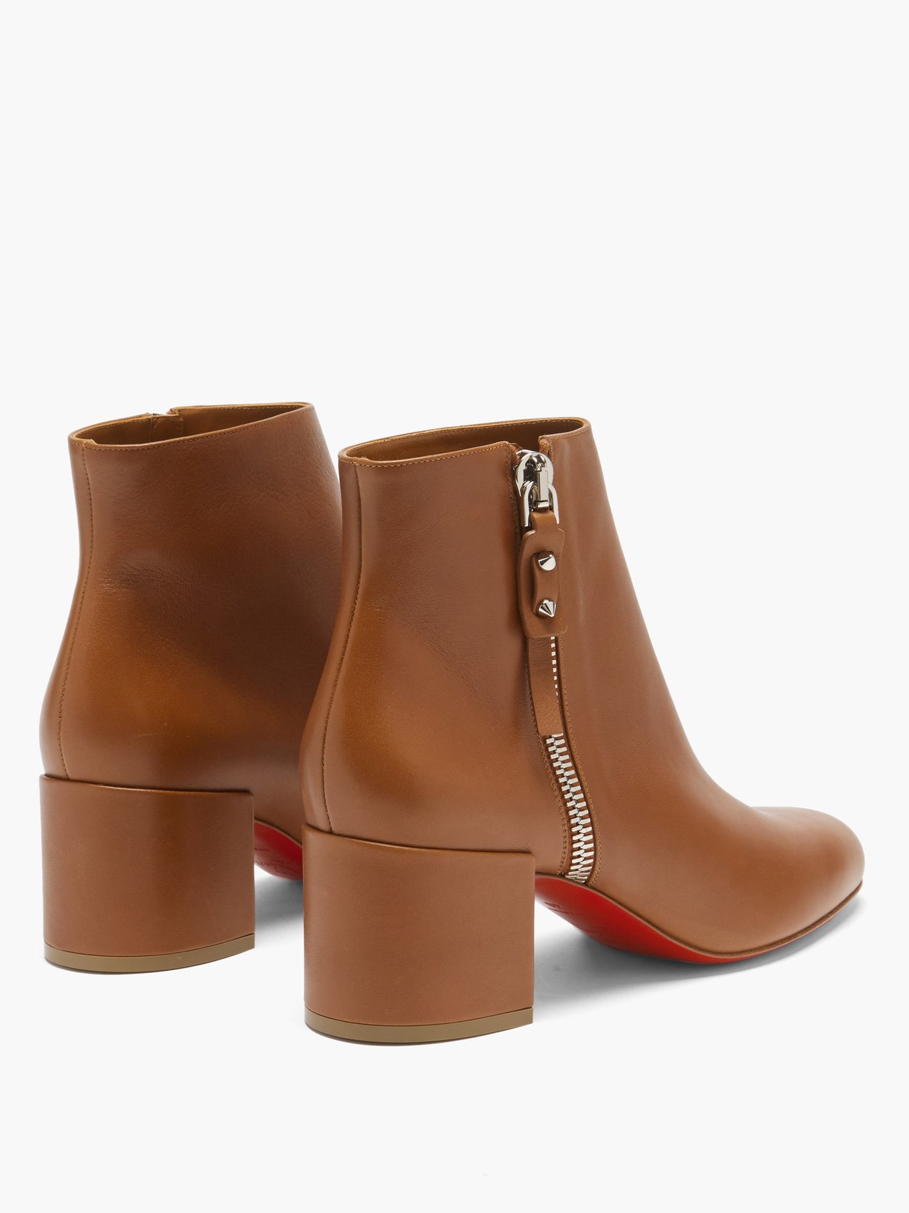 Christian Louboutin Ziptotal 55 Leather Ankle Boots in Black