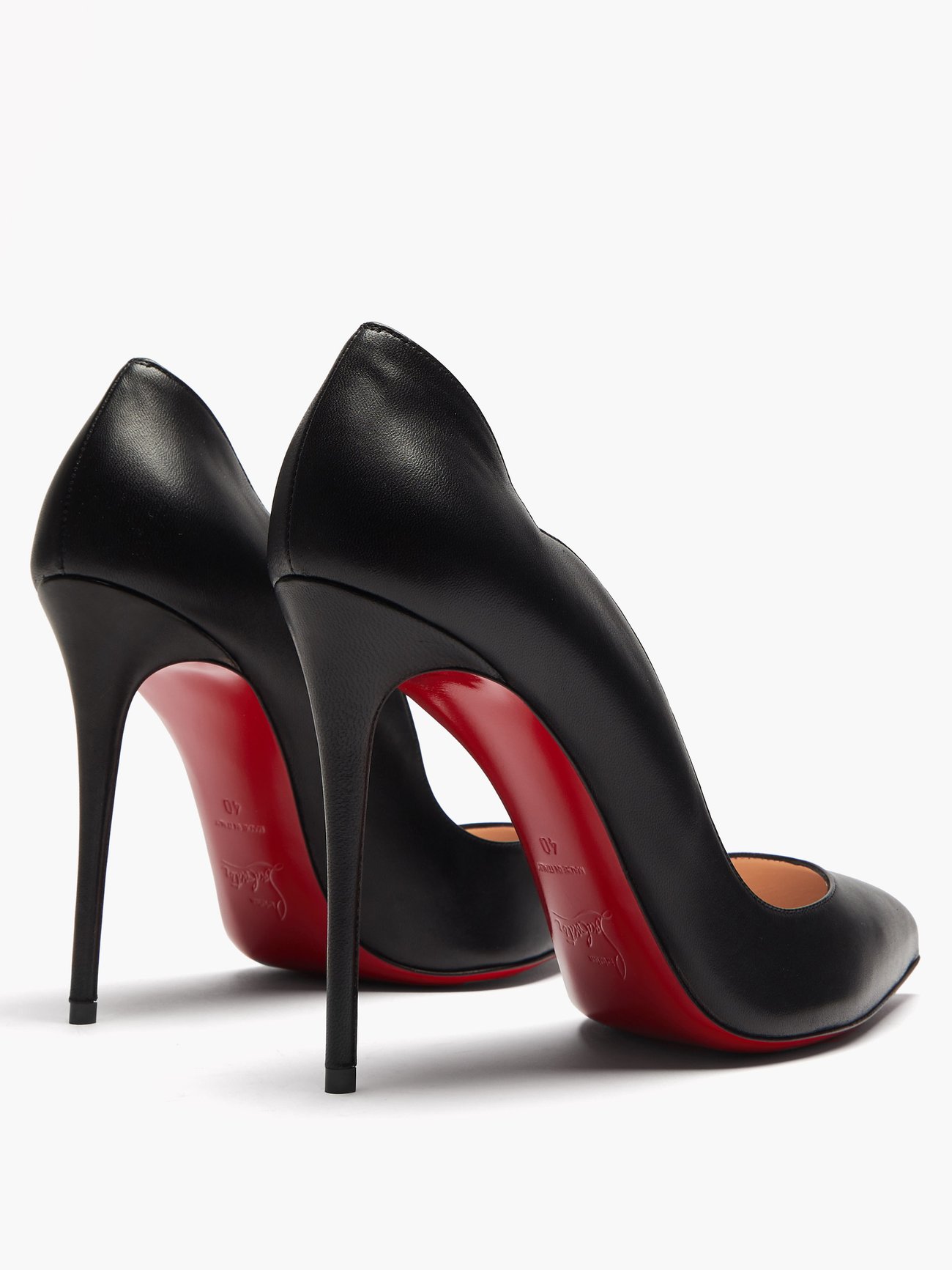 Christian Louboutin Hot Chick 100 Scalloped Leather Pumps