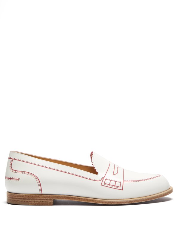 Christian Louboutin Mocalaureat contrast-inlay leather loafers
