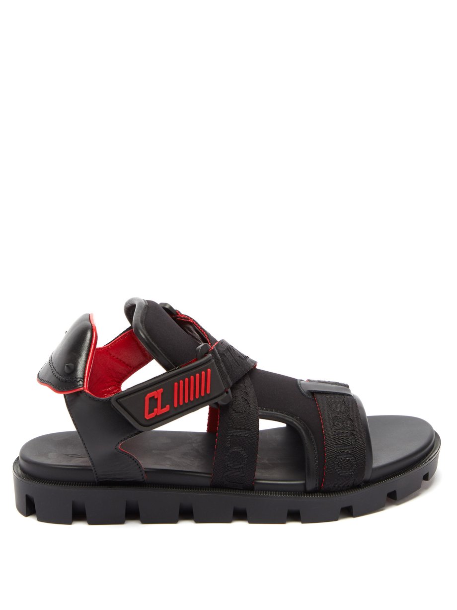 Black Velcrissimo neoprene sandals | Christian Louboutin | MATCHES UK