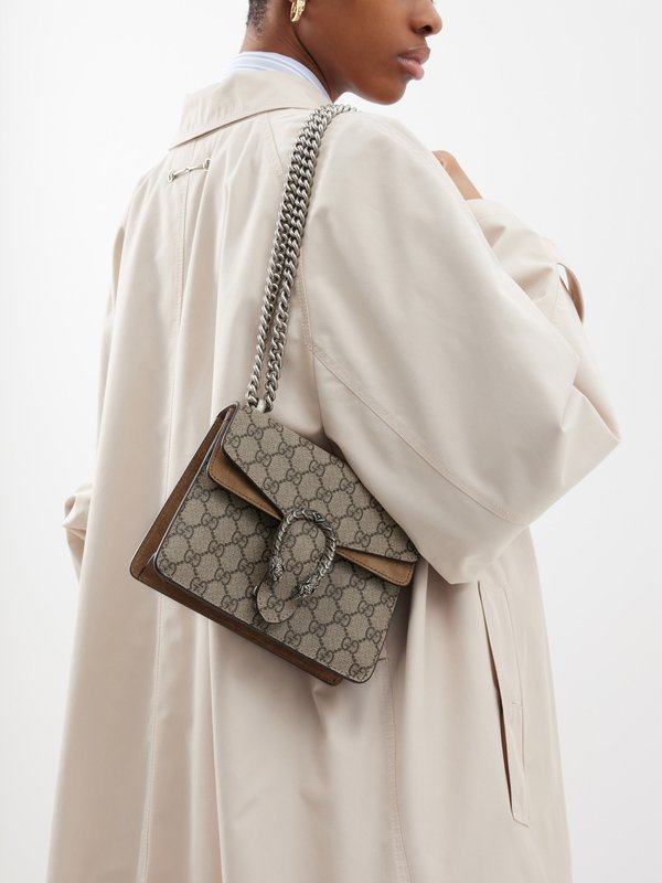 Neutral Dionysus mini GG Supreme canvas shoulder bag | Gucci | MATCHES UK