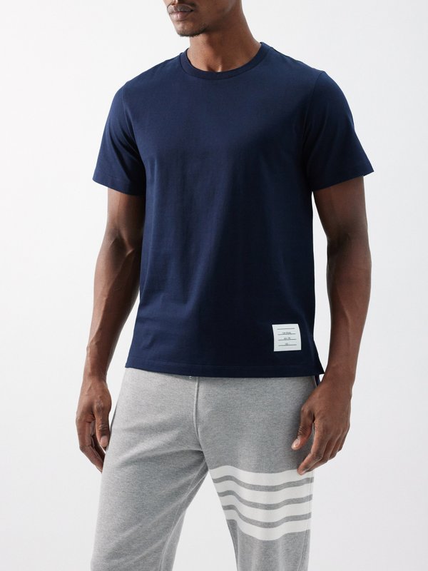 Thom Browne Slit-hem cotton-jersey T-shirt