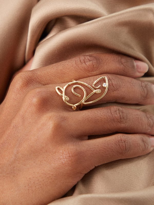 Daniela Villegas Rabbit diamond & 18kt gold ring