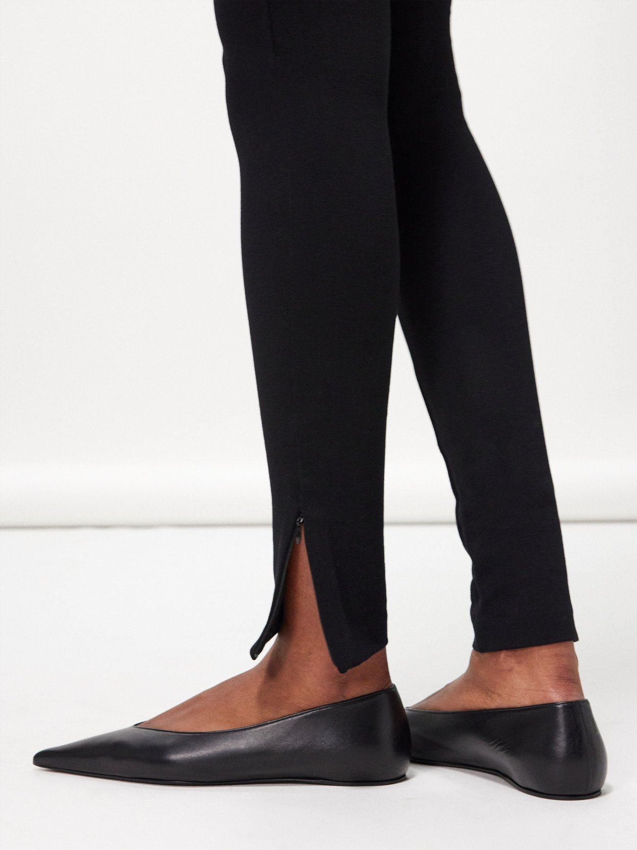 Womens TOTEME black Jersey Zip Leggings