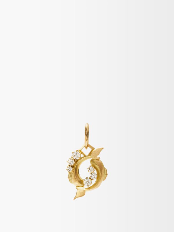 Jade Trau Pisces diamond & 18kt gold zodiac charm