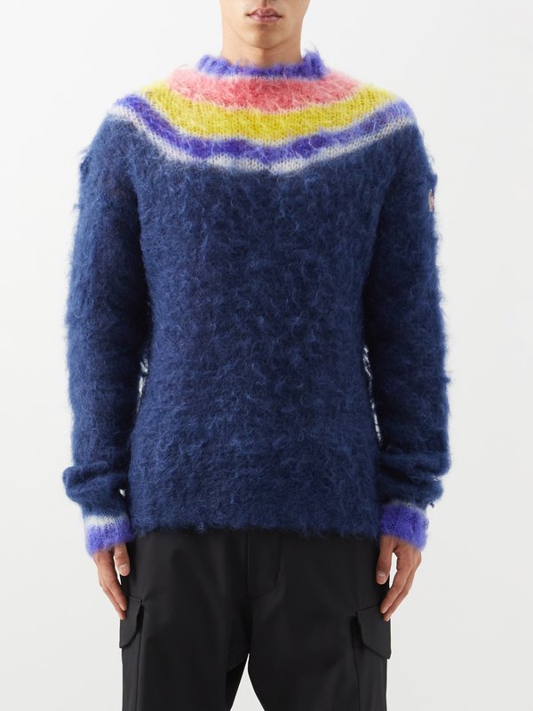 Moncler Grenoble Striped mohair-blend sweater