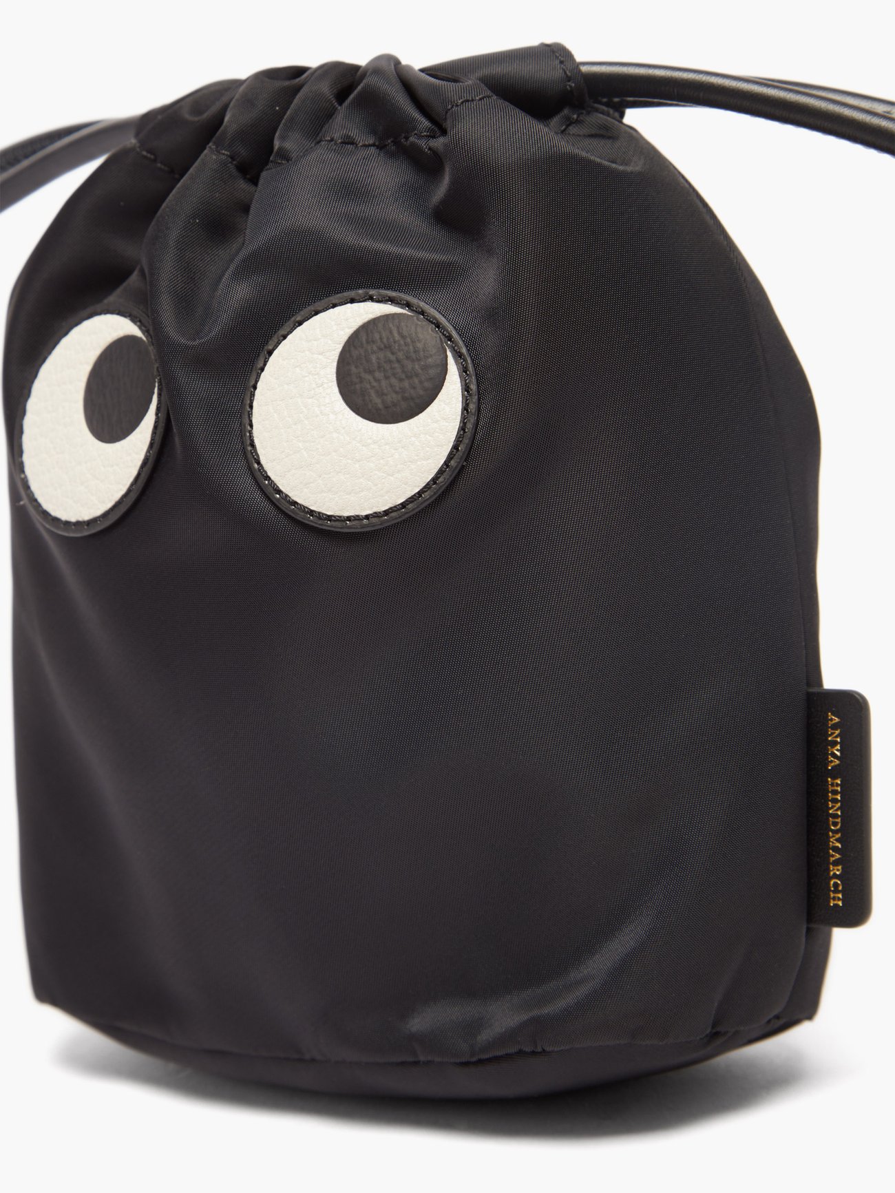 Black Eyes recycled-nylon drawstring pouch, Anya Hindmarch