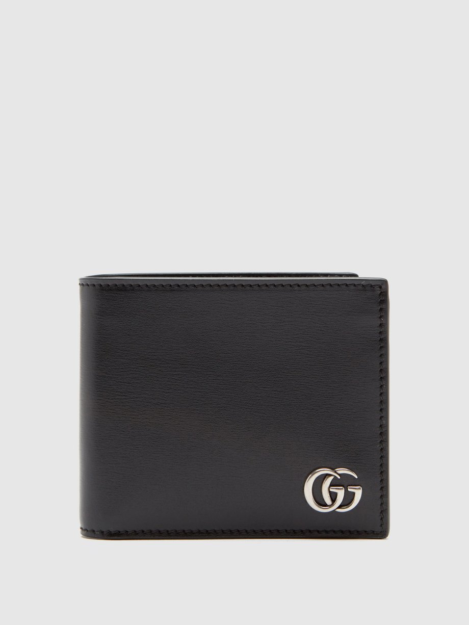 Black GG leather bi-fold wallet | Gucci | MATCHES UK