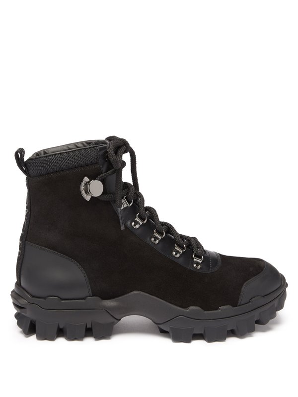 Moncler Helis suede and leather hiking boots