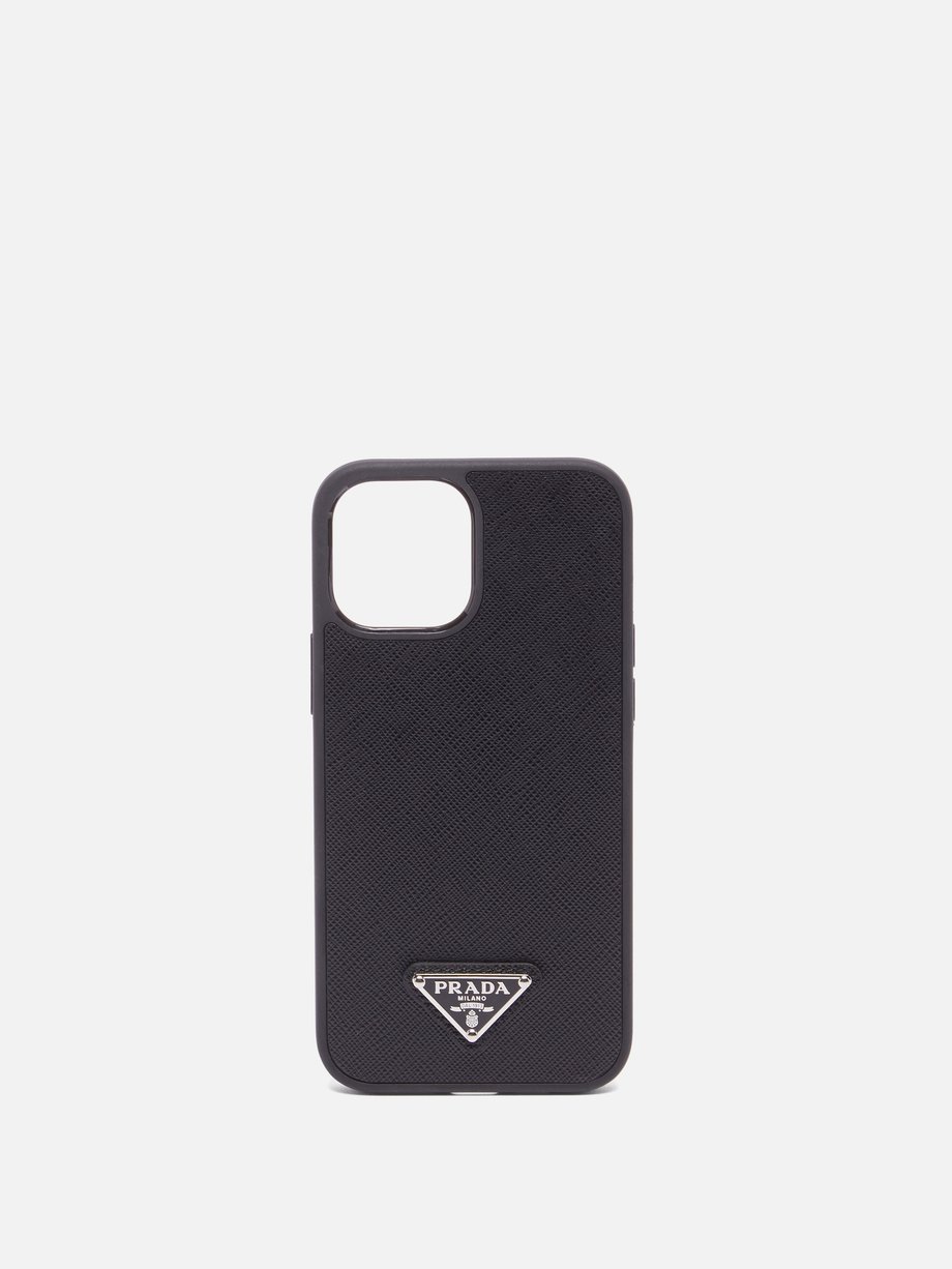 Black Logo-plaque leather iPhone® 12 Pro Max case | Prada | MATCHESFASHION  US