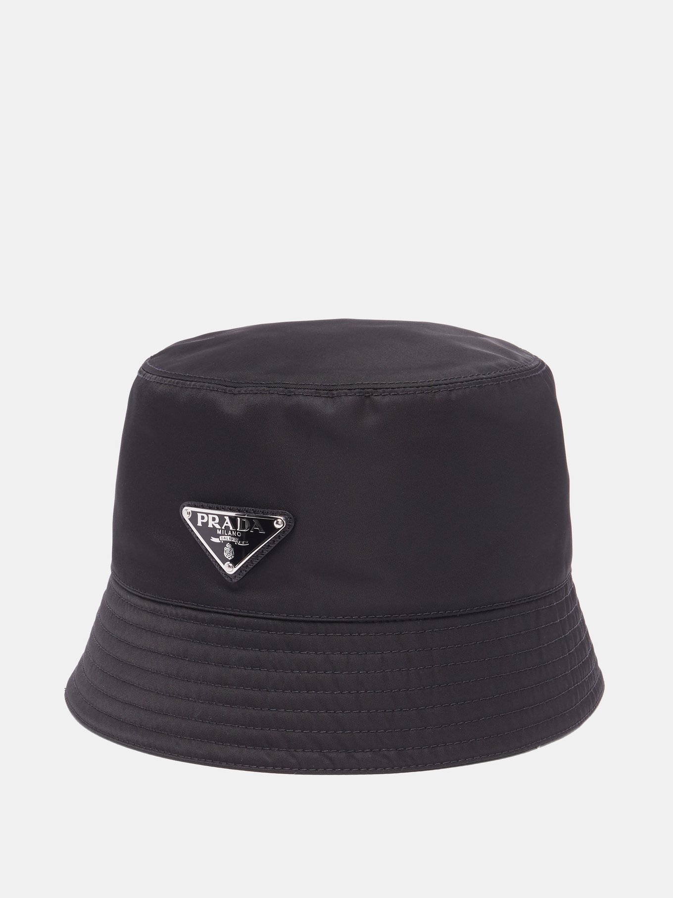 Black Triangle logo-plaque nylon bucket hat | Prada | MATCHESFASHION US