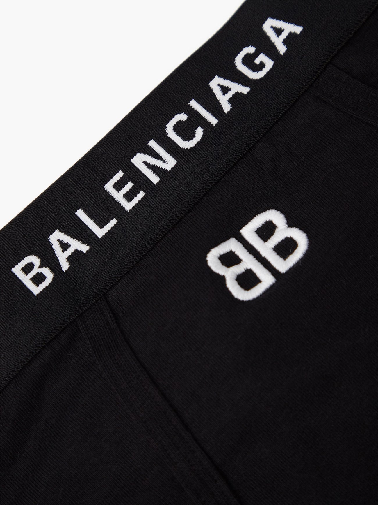 Black Logo-embroidered high-rise cotton-blend briefs, Balenciaga