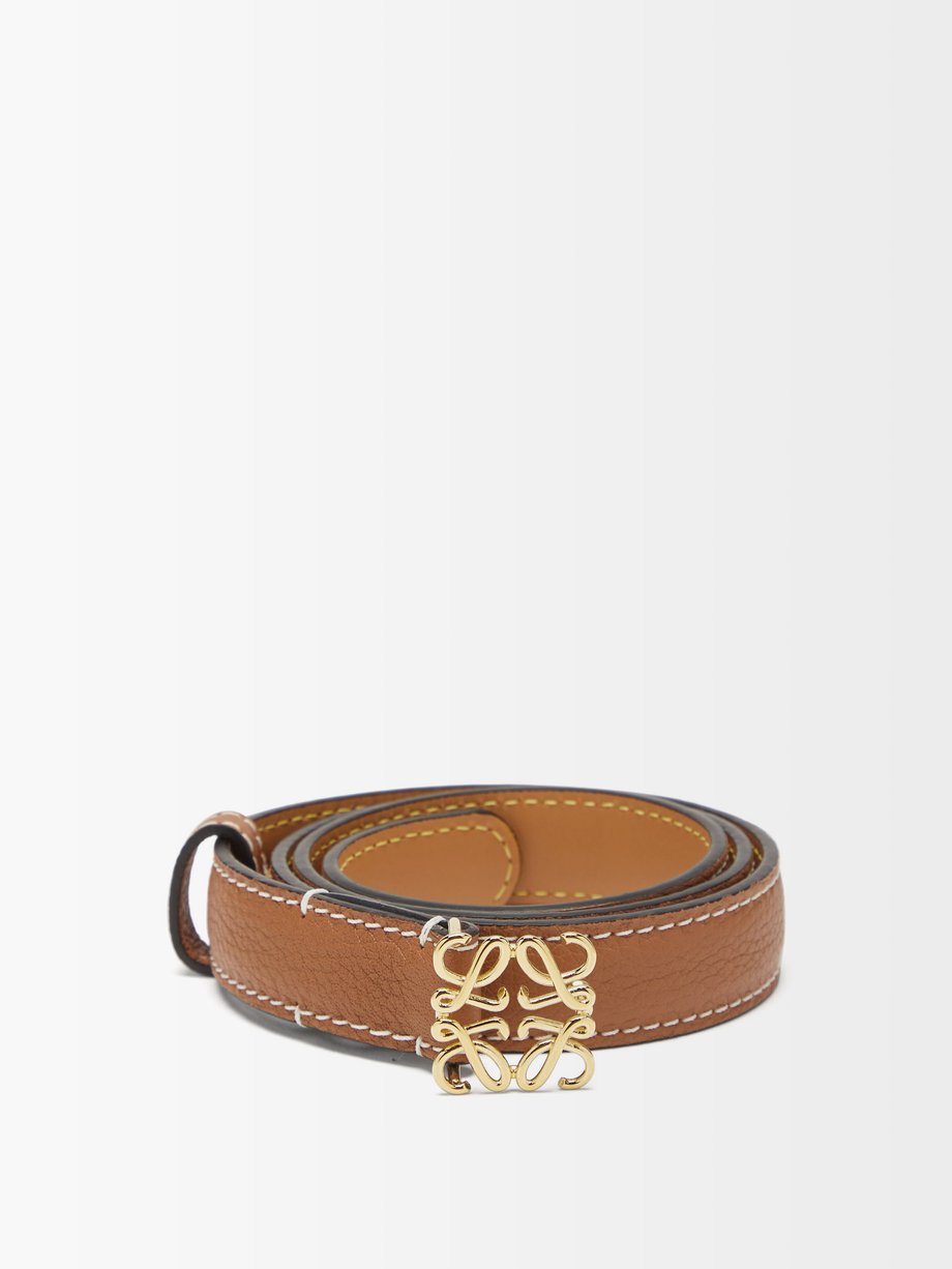 Tan Anagram-buckle leather belt | LOEWE | MATCHESFASHION UK