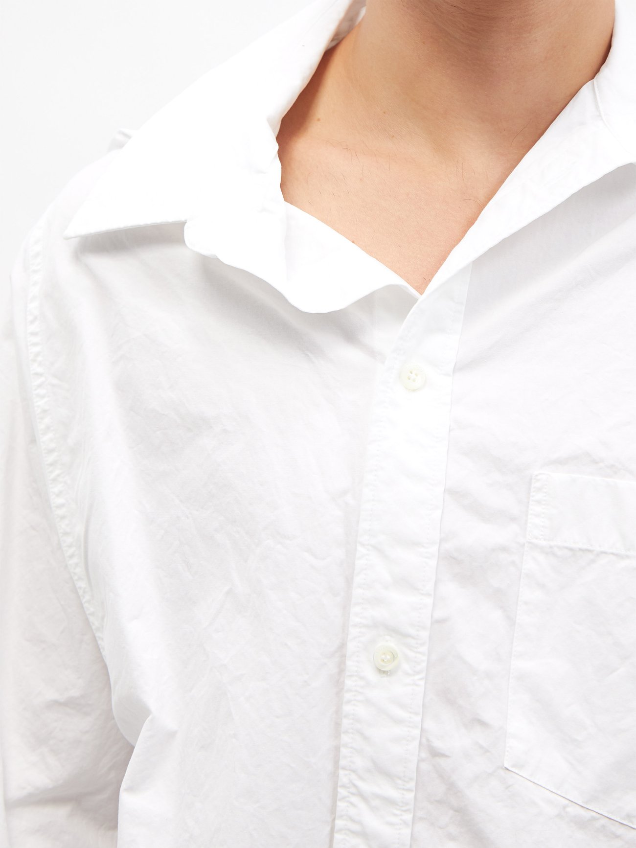 Balenciaga Asymmetric Creased Cotton-poplin Shirt - ShopStyle