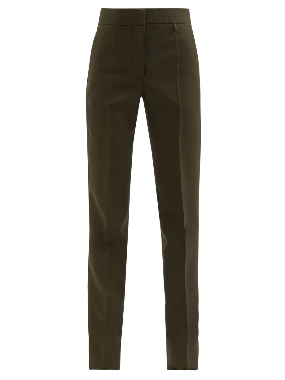Green High-rise wool grain-de-poudre suit trousers | Givenchy ...