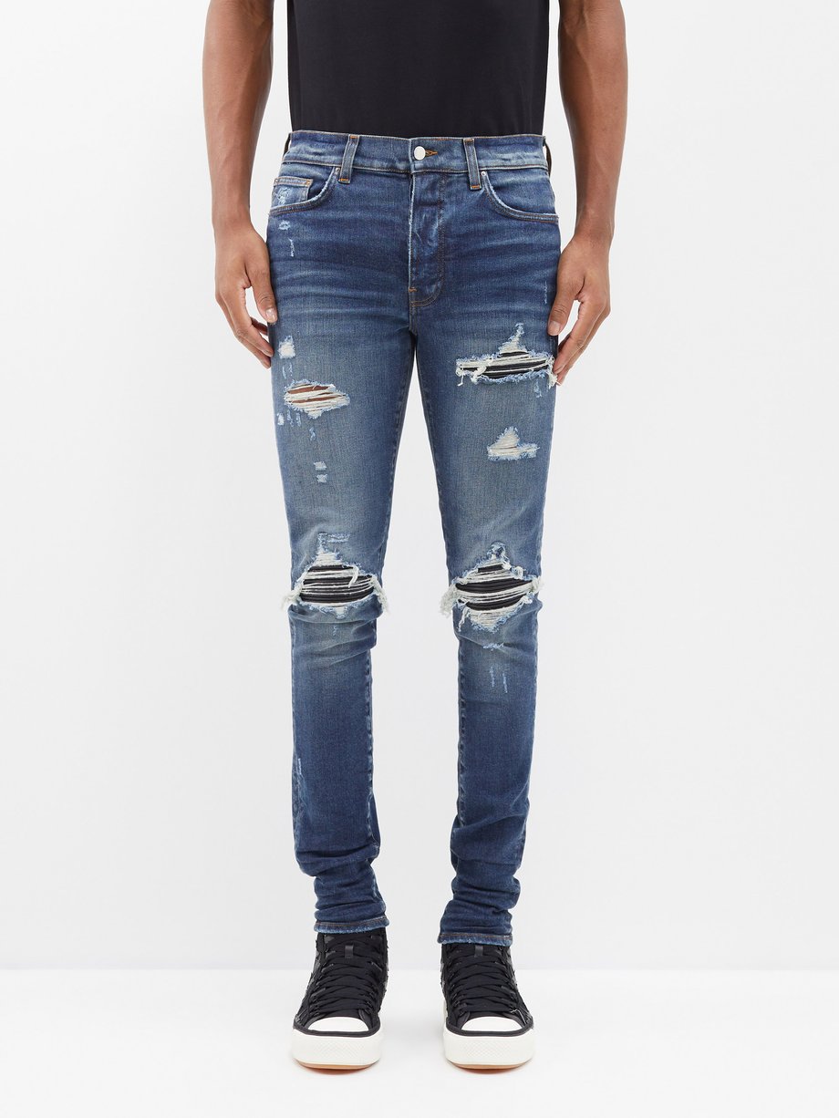 Blue MX1 distressed skinny-leg jeans | Amiri | MATCHESFASHION US