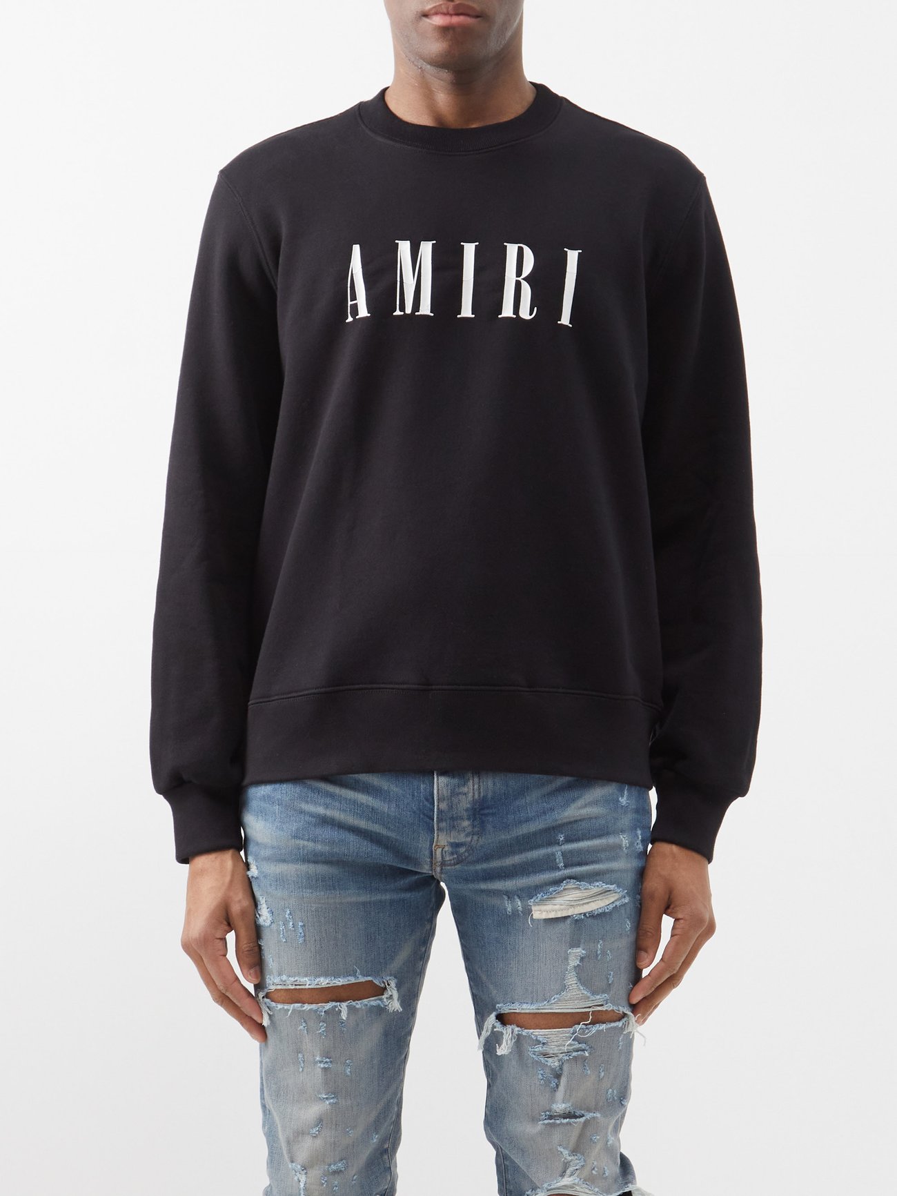 Black Logo-print jersey sweatshirt | Amiri | MATCHESFASHION US