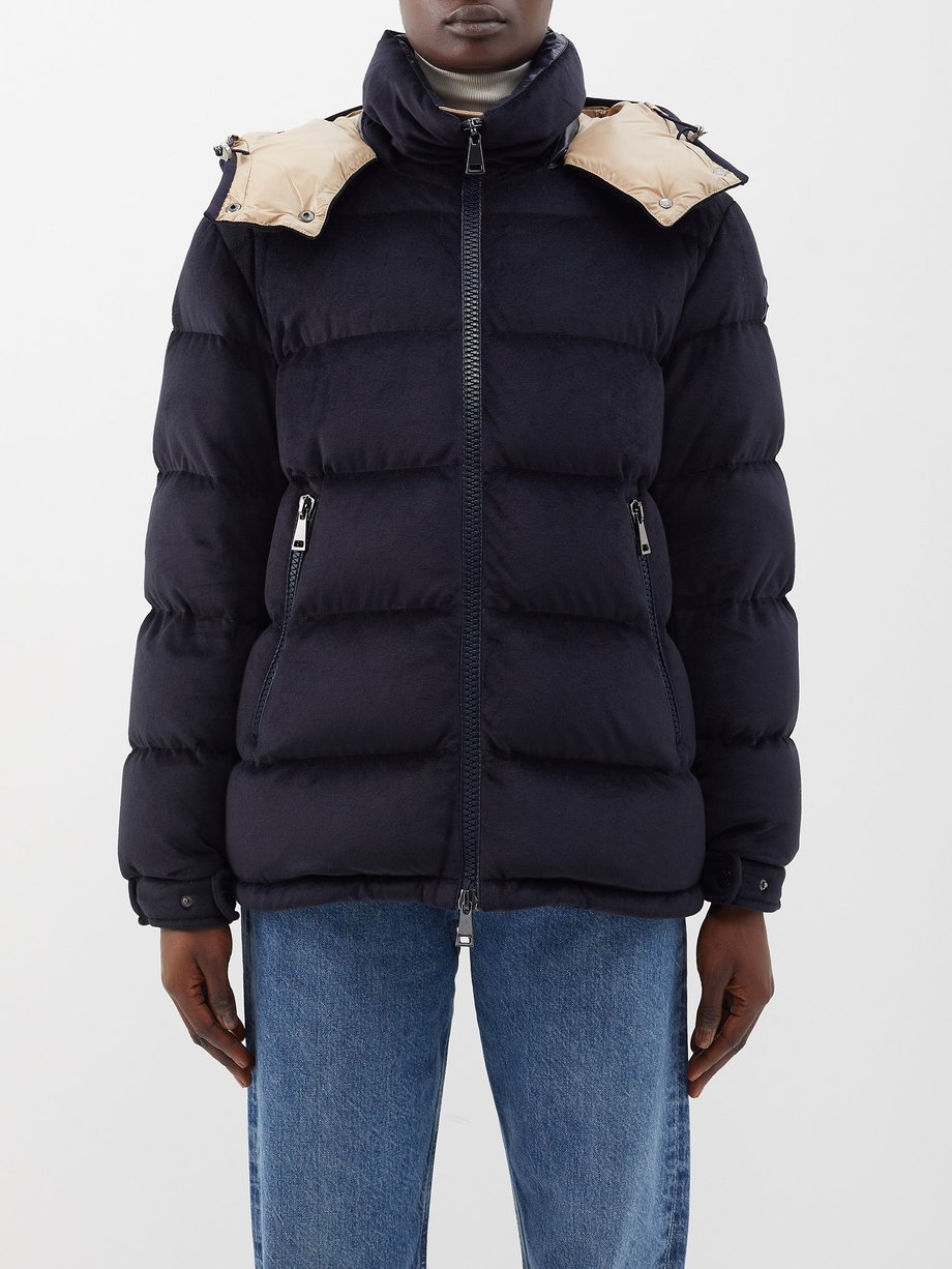 Navy Holostee quilted velvet down jacket | Moncler | MATCHESFASHION UK