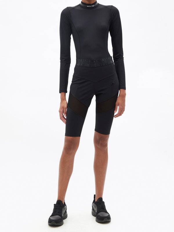 Moncler Logo-waistband technical-jersey cycling shorts