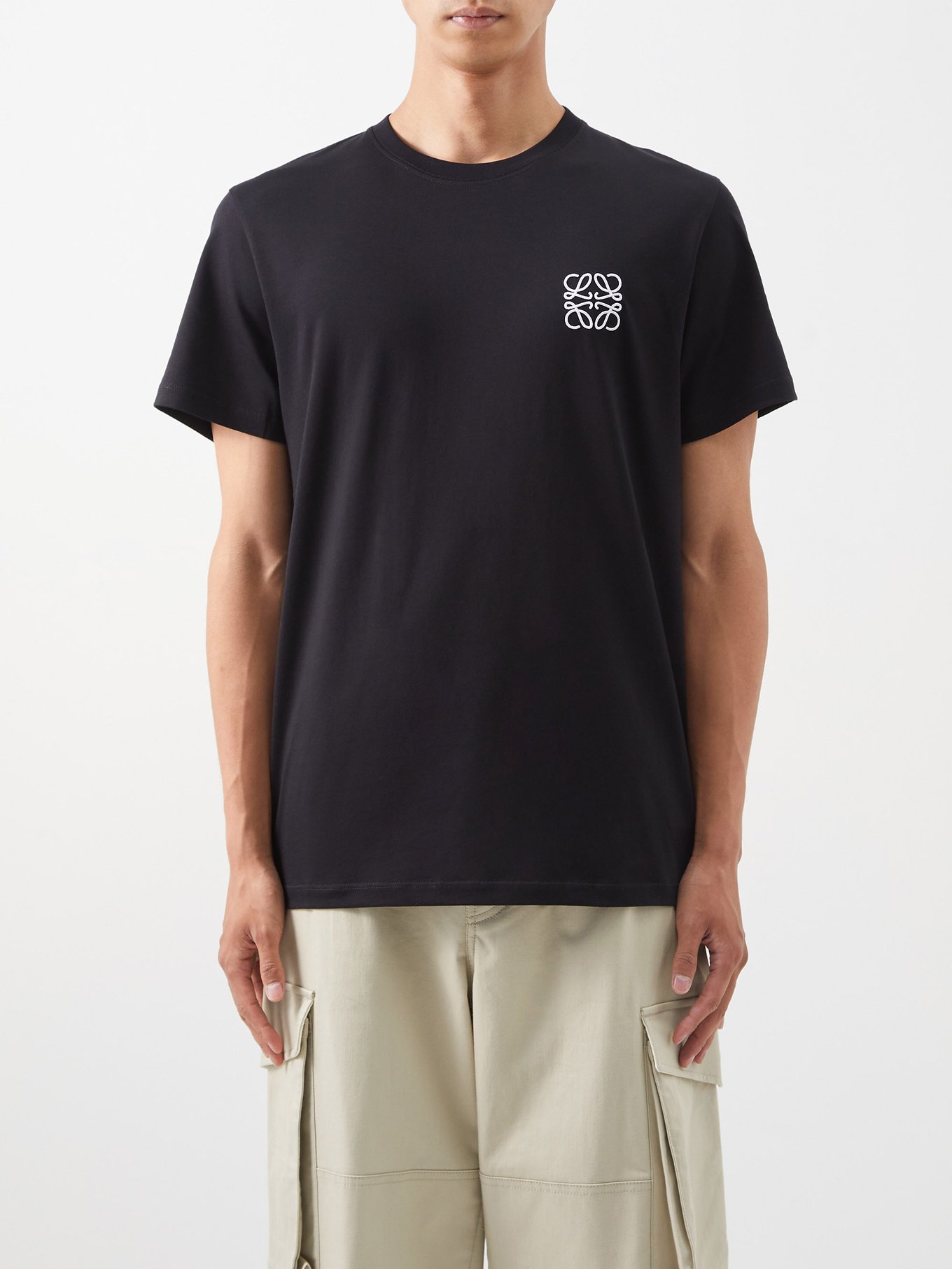 LOEWE ロエベ アナグラム コットンTシャツ ブラック