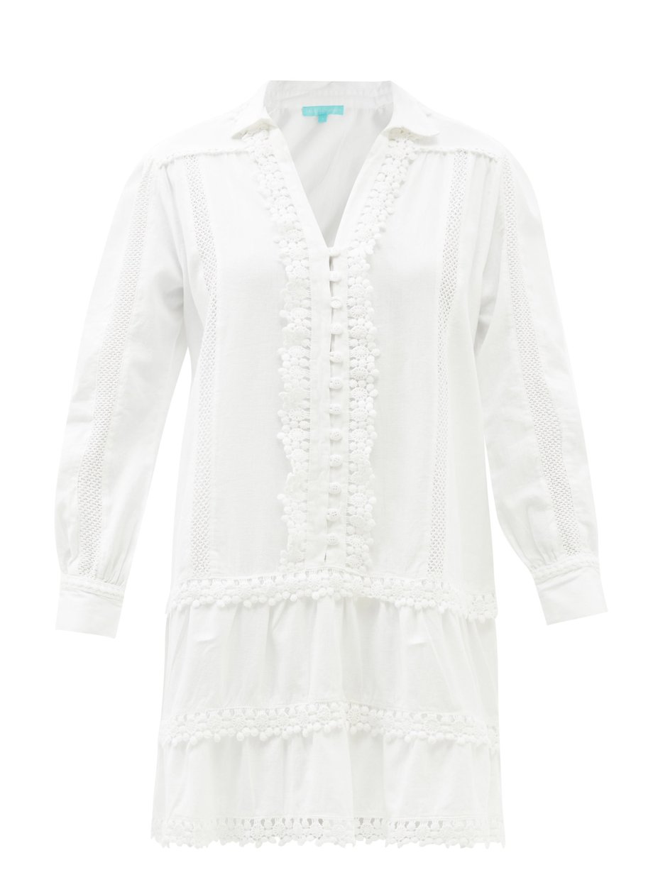 Melissa Odabash Melissa Odabash Lucia crochet-floral cotton-blend voile ...