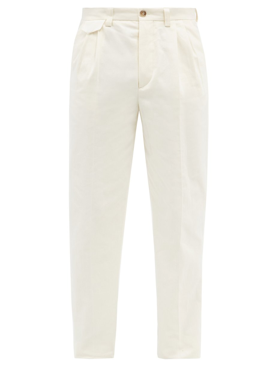 White Gini slubbed-cotton suit trousers | Nanushka | MATCHESFASHION UK