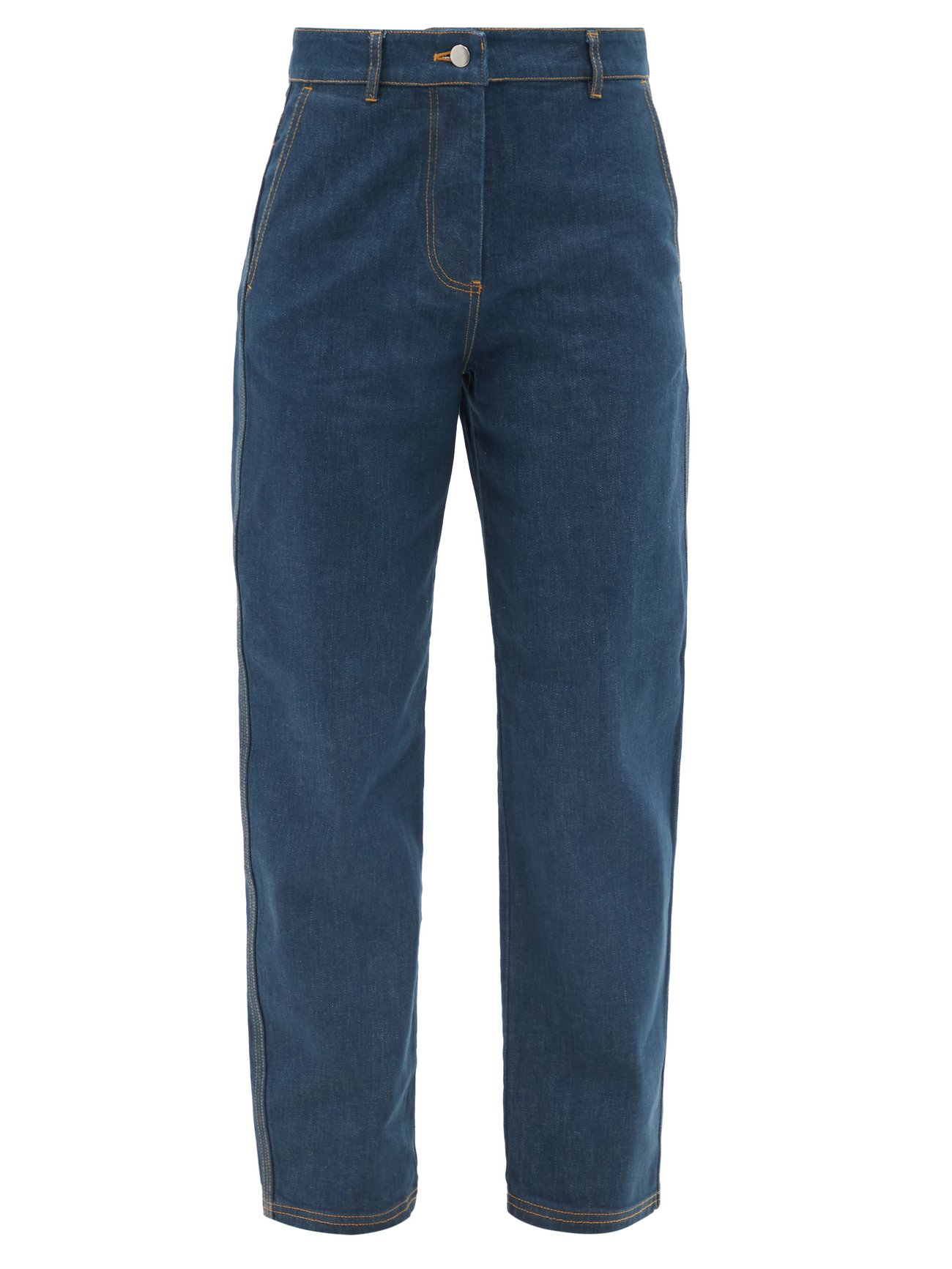Blue Mid-rise straight-leg jeans | Lee Mathews | MATCHES UK