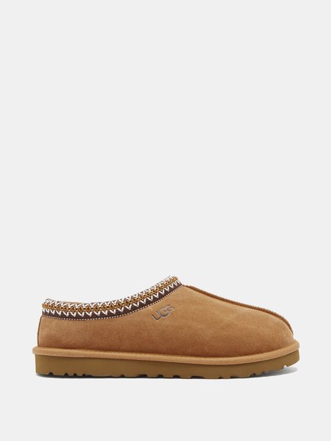 Neutral Tasman shearling-lined suede slippers, UGG