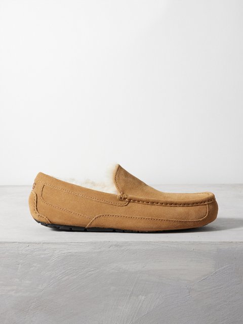 Neutral Ascot wool-lined suede slippers | UGG | MATCHES UK