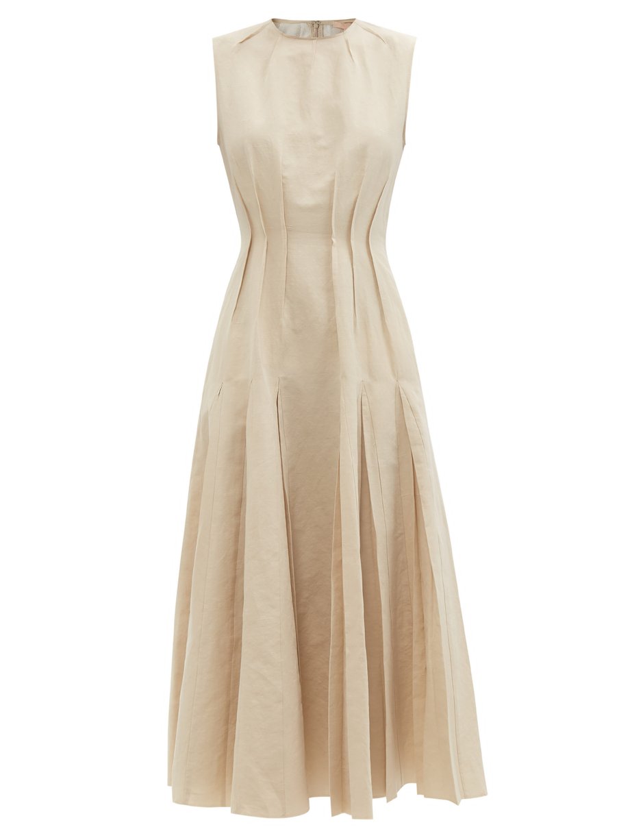 Neutral Teena raw-edged cotton-blend dress | Brock Collection ...