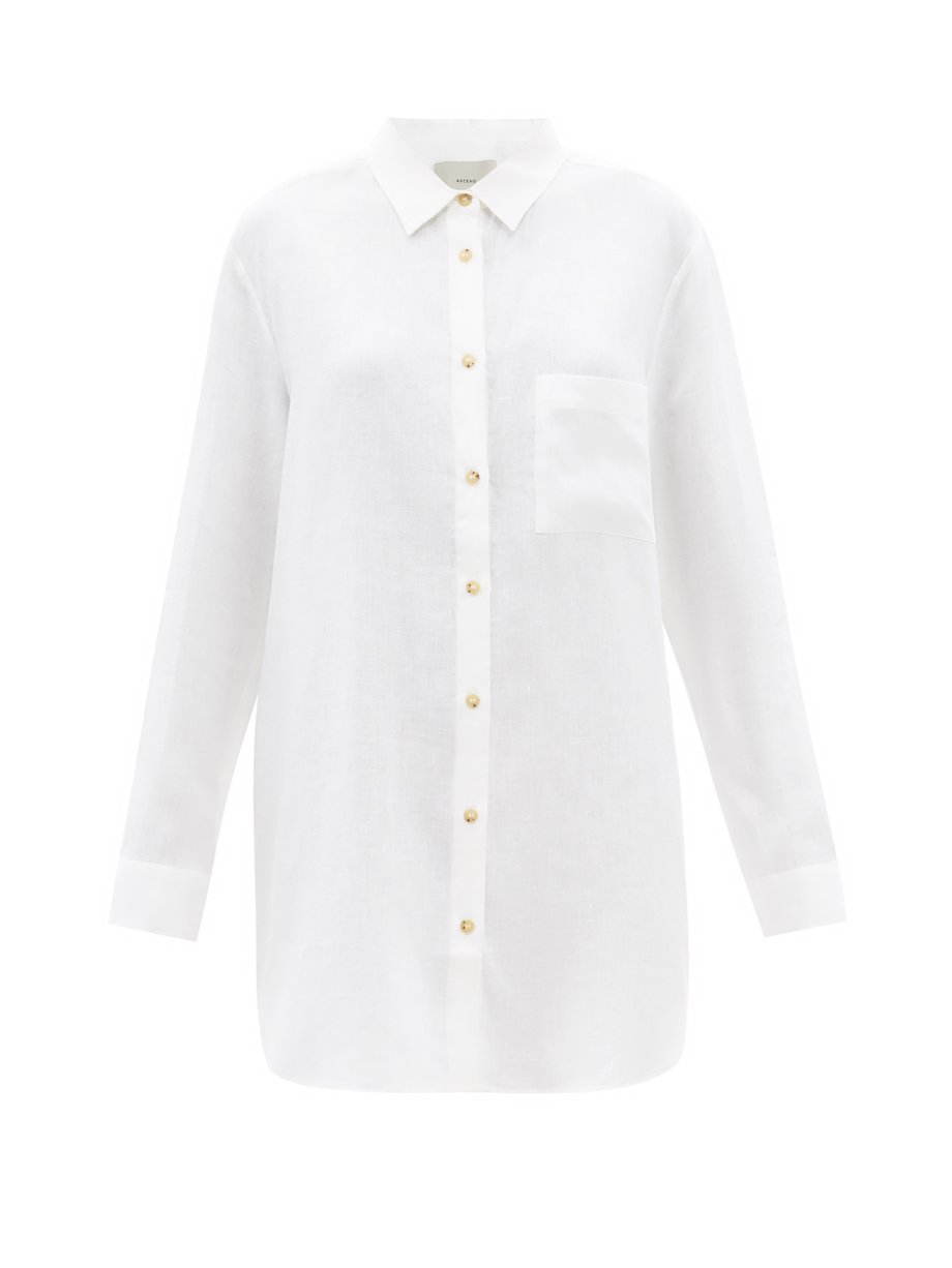 White Formentera organic-linen shirt | Asceno | MATCHES UK