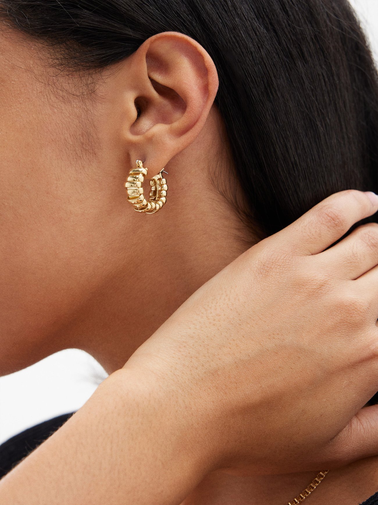 Gold Camilla 14kt gold-plated hoop earrings | Laura Lombardi