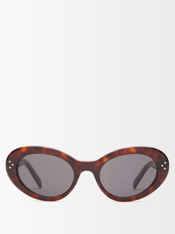 Celine Eyewear Oval cat-eye tortoiseshell-acetate sunglasses