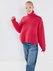 Cropped displaced-sleeve roll-neck wool sweater