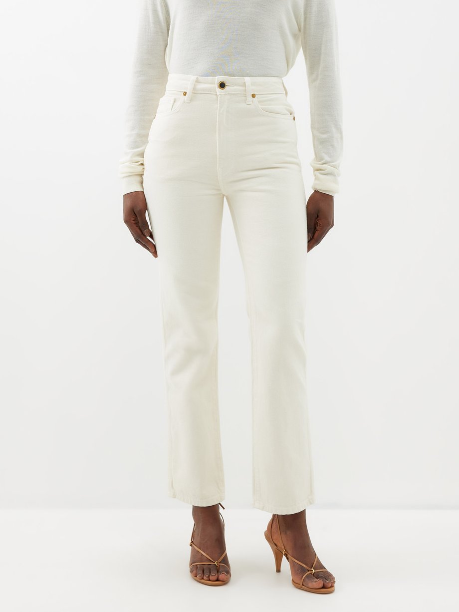 White Abigail cropped straight-leg jeans | Khaite | MATCHES UK