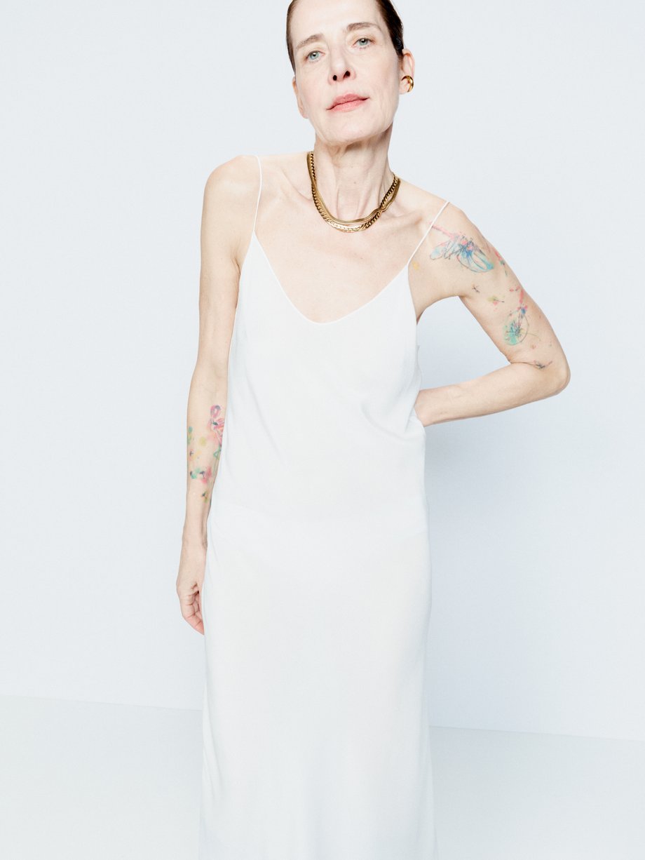 White Slip Dress - Cowl Neck Slip Dress - Floral Satin Dress - Lulus