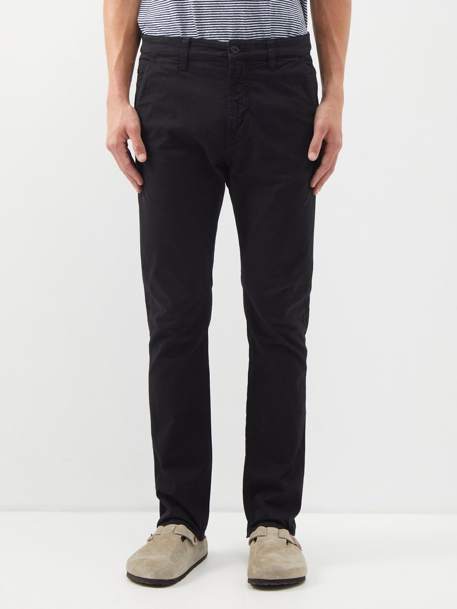 Black Slim Adam organic cotton-blend chino trousers | Nudie Jeans ...