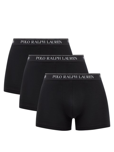 Black Pack of three logo-waistband lyocell-blend trunks