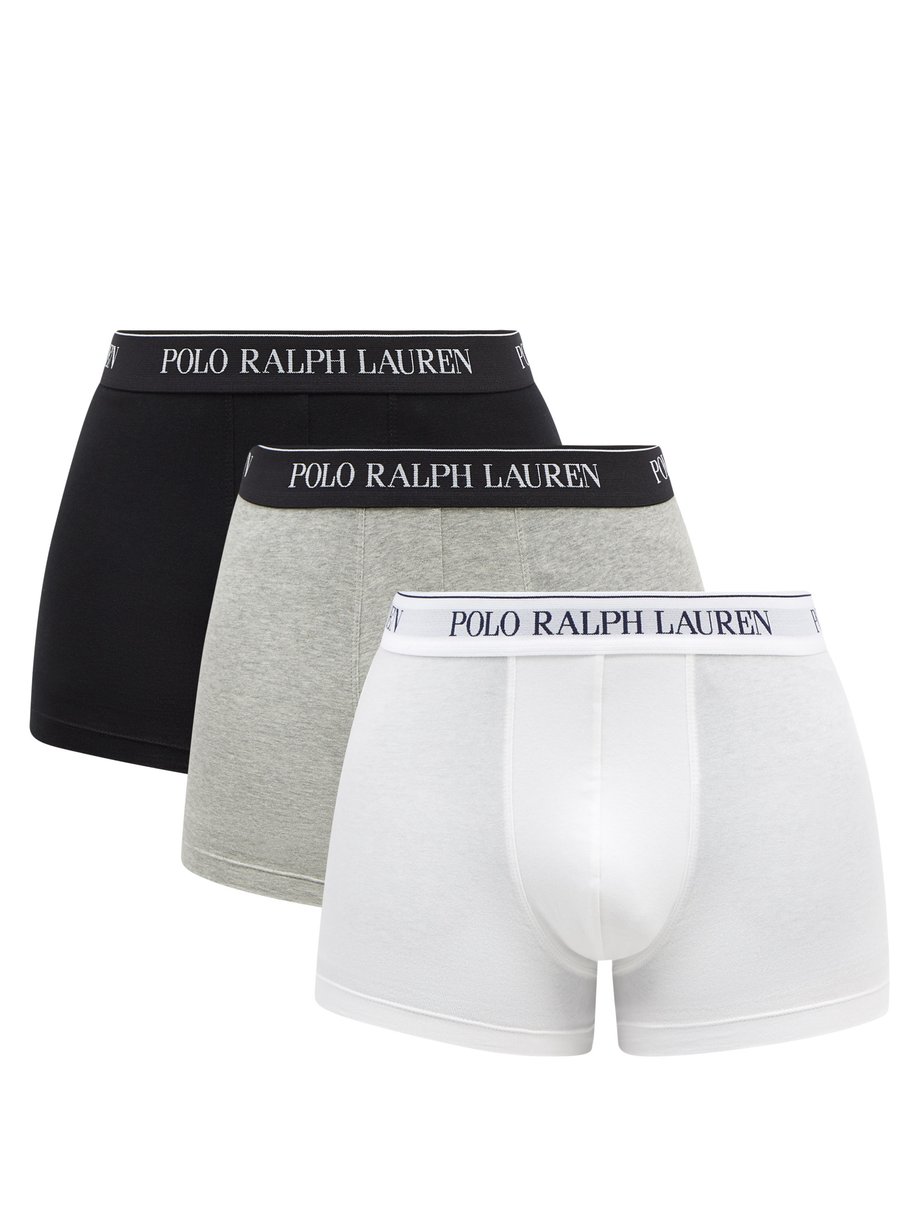 Grey Pack of three logo-jacquard boxer briefs, Polo Ralph Lauren
