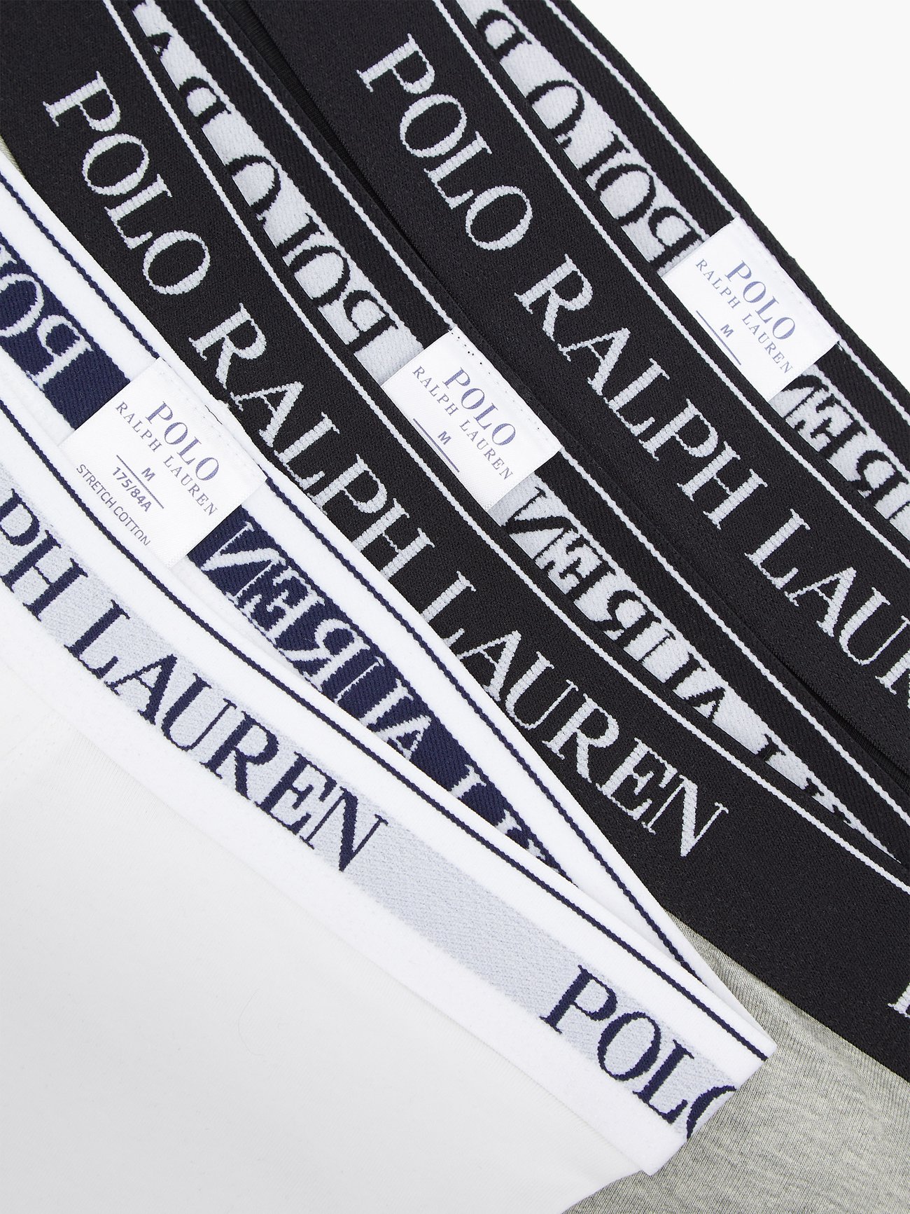 Black Pack of three logo-jacquard briefs, Polo Ralph Lauren