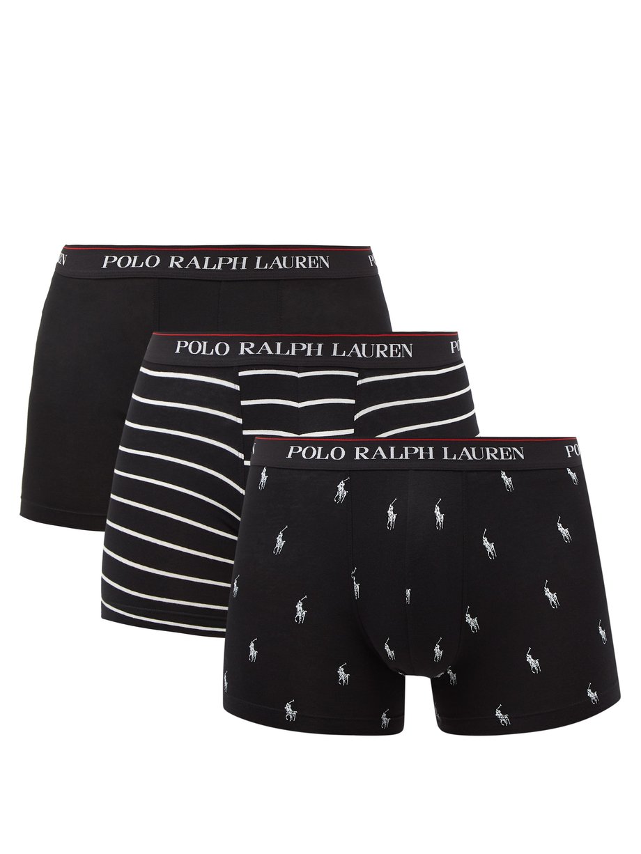 Black Pack of three cotton-blend boxer briefs | Polo Ralph Lauren | MATCHES  UK