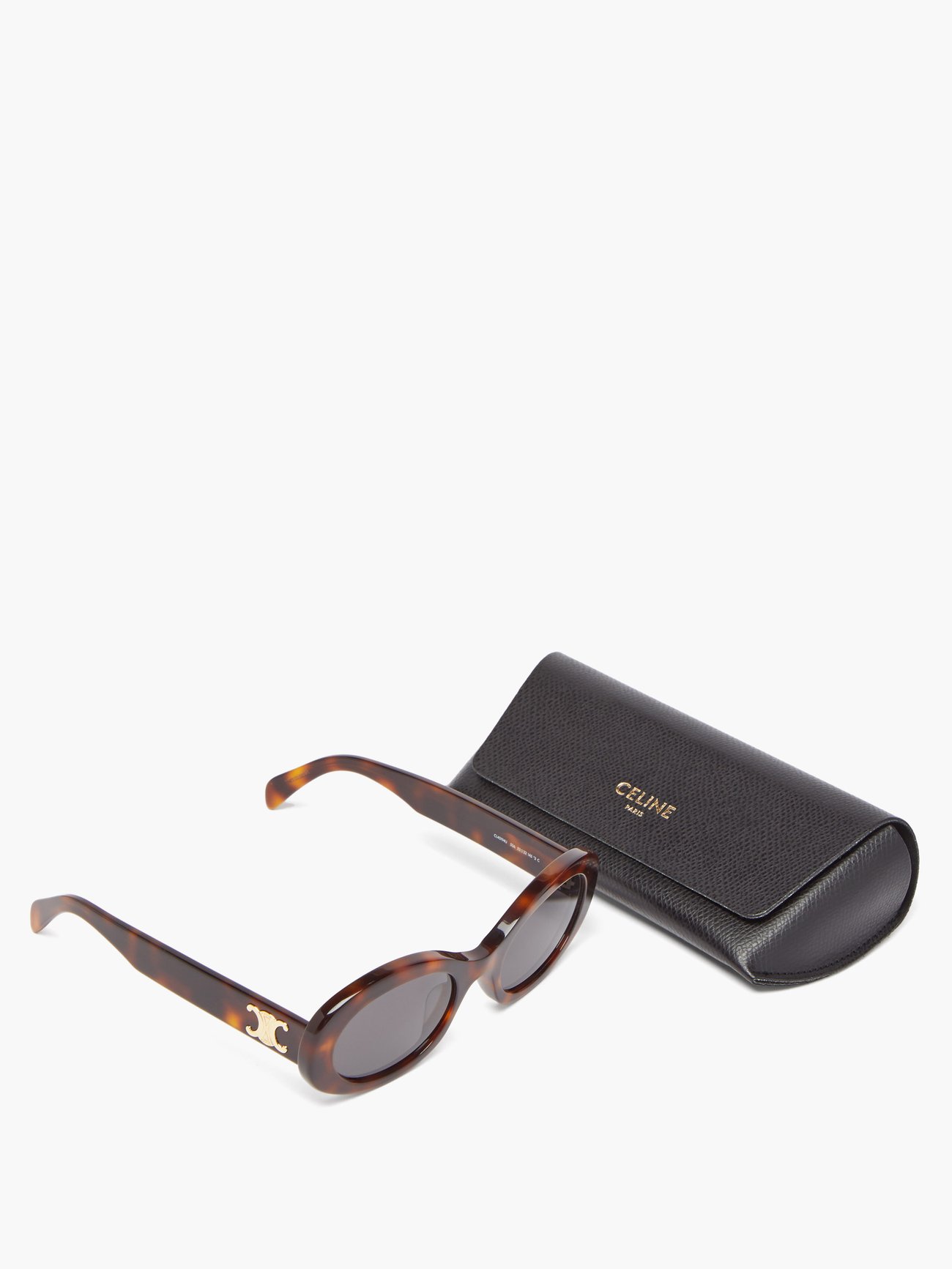 Celine Triomphe Logo Oval Acetate Sunglasses